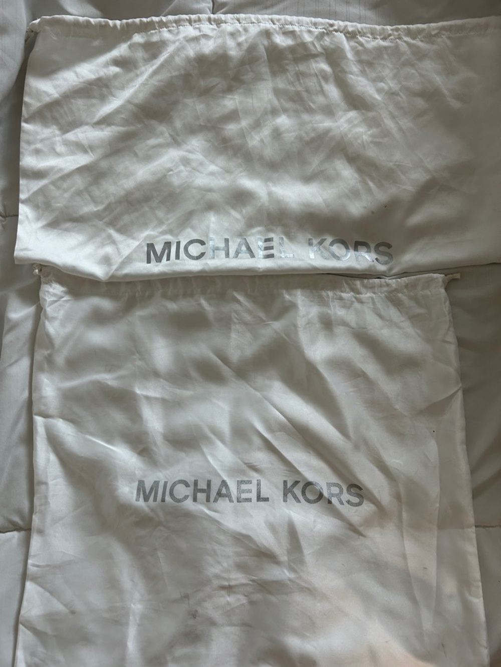 Michael Kors White Drawstring Dust Bags - Set of 2